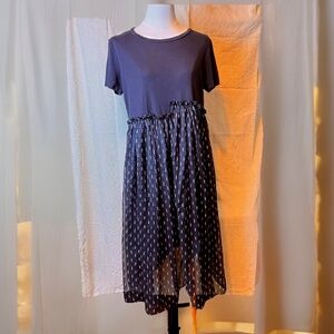 T-shirt Midi Dress Semi-Sheer Skirt Med-Large - 90’s Style